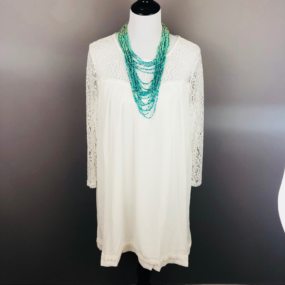 White Lace and chiffon Dress